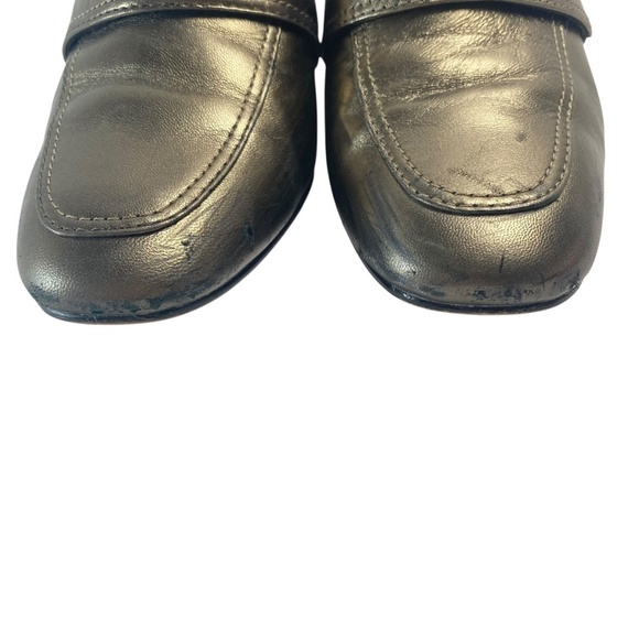 JOHNSTON & MURPHY Charlotte Heeled Loafer Bronze Leather metallic Size 8 - Picture 4 of 8